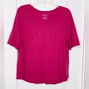 Chico’s Ultimate Tee Cotton Modal Top Pink Size 2 (Large 12)